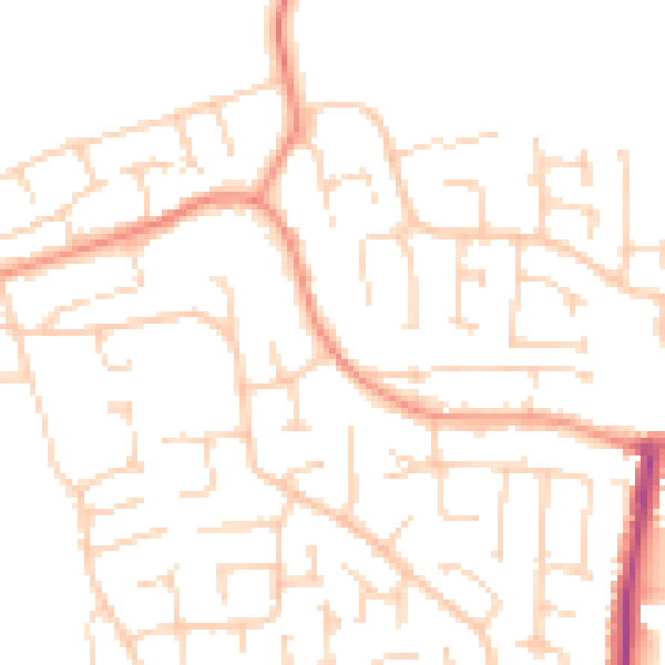 Daytime road noise heatmap for YO32 2JL