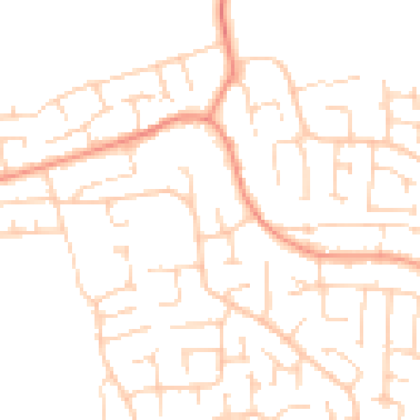 Daytime road noise heatmap for YO32 2JQ