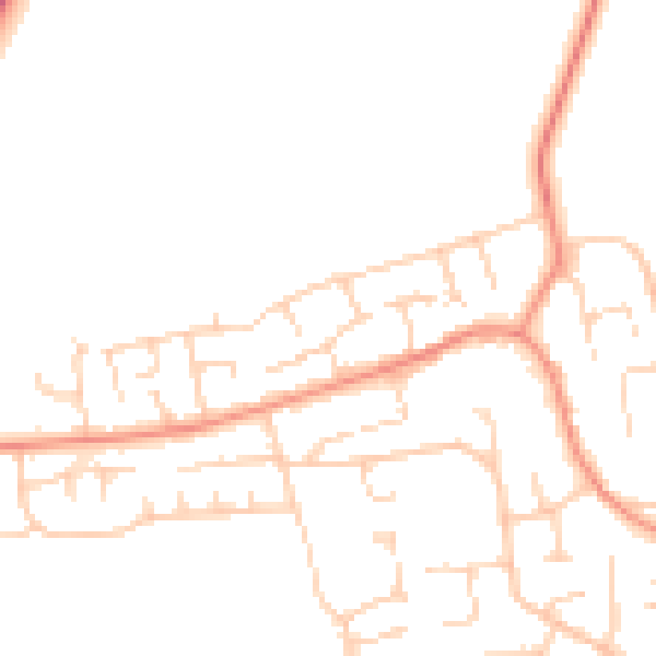 Daytime road noise heatmap for YO32 2PW
