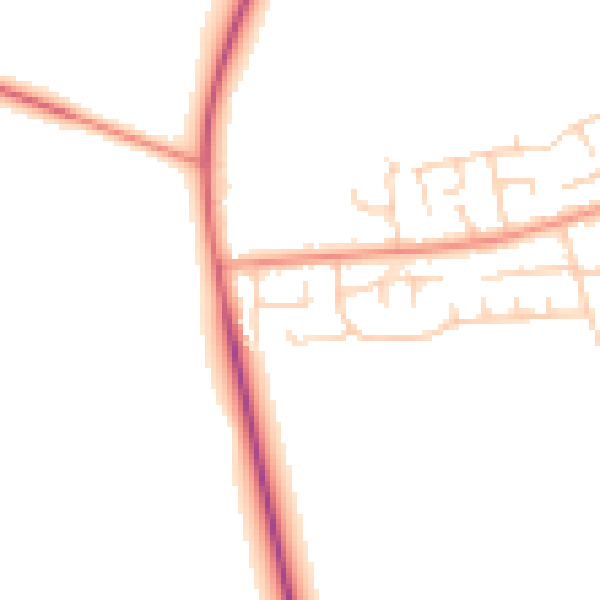 Daytime road noise heatmap for YO32 2QD