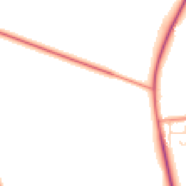 Daytime road noise heatmap for YO32 2RD