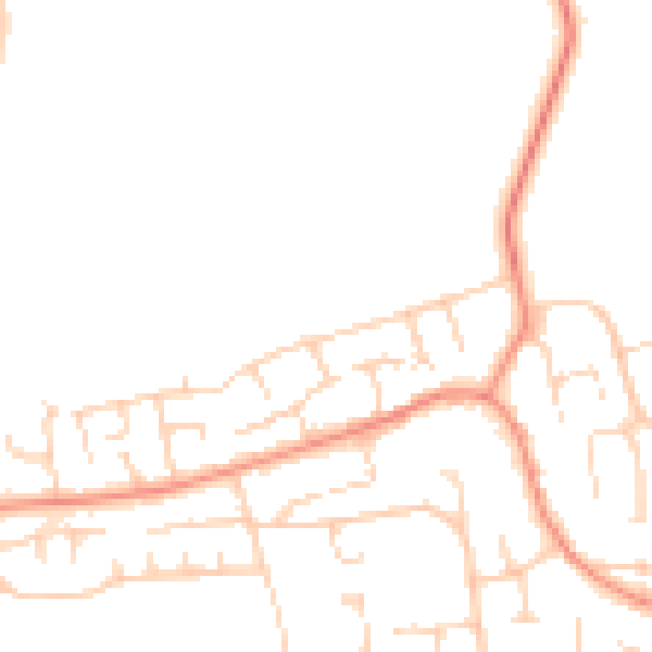 Daytime road noise heatmap for YO32 2RZ