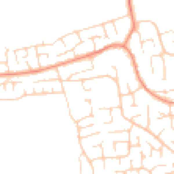 Daytime road noise heatmap for YO32 2SB