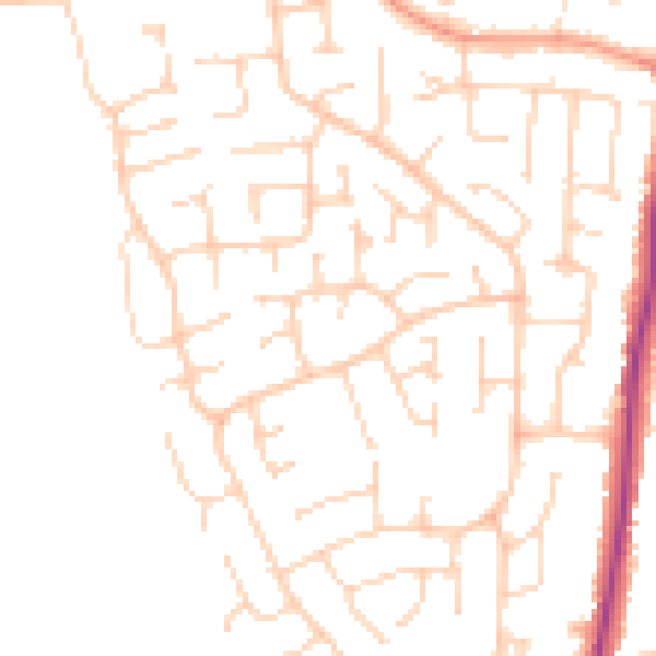 Daytime road noise heatmap for YO32 2TU