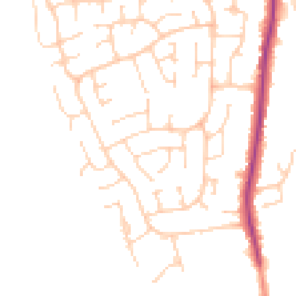 Daytime road noise heatmap for YO32 2WT