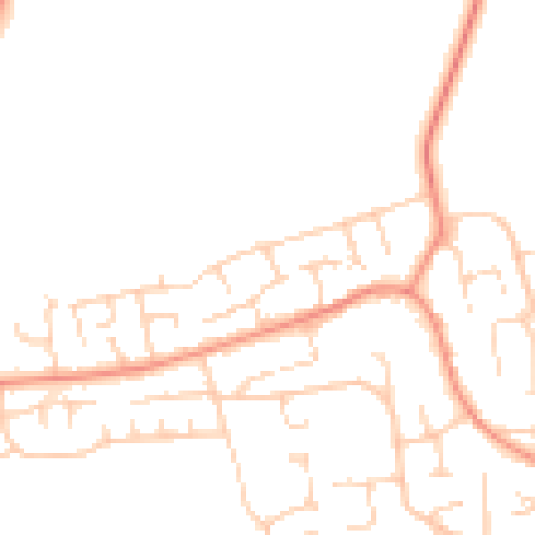 Daytime road noise heatmap for YO32 2YG