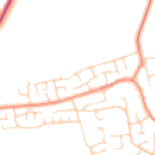 Daytime road noise heatmap for YO32 2YQ