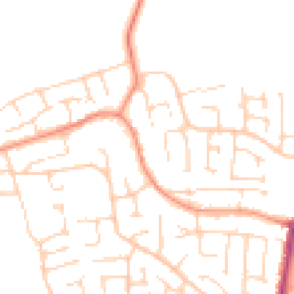 Daytime road noise heatmap for YO32 2ZB