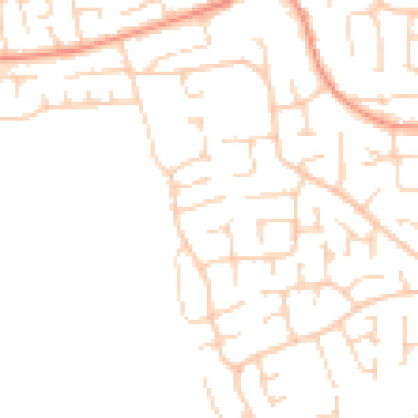 Daytime road noise heatmap for YO32 2ZG