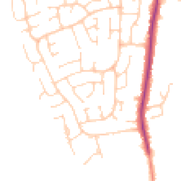 Daytime road noise heatmap for YO32 2ZY