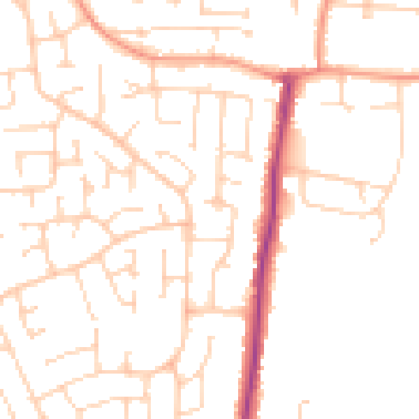 Daytime road noise heatmap for YO32 3DH