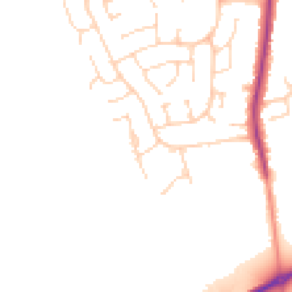 Daytime road noise heatmap for YO32 3GY