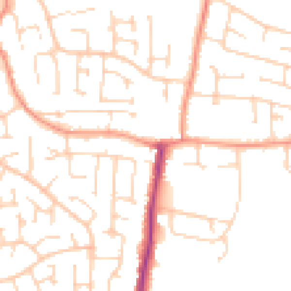Daytime road noise heatmap for YO32 3HS
