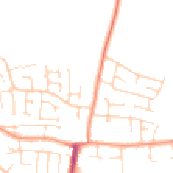 Daytime road noise heatmap for YO32 3LB