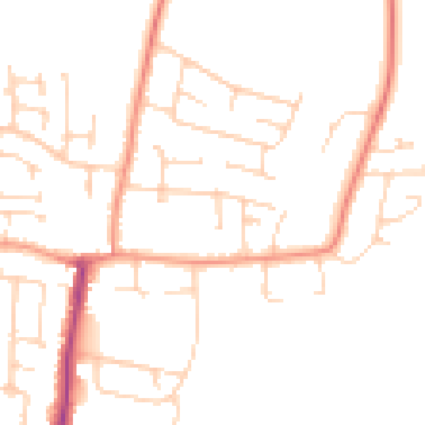 Daytime road noise heatmap for YO32 3NY