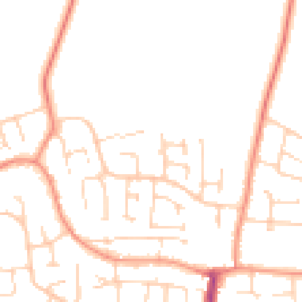Daytime road noise heatmap for YO32 3RS