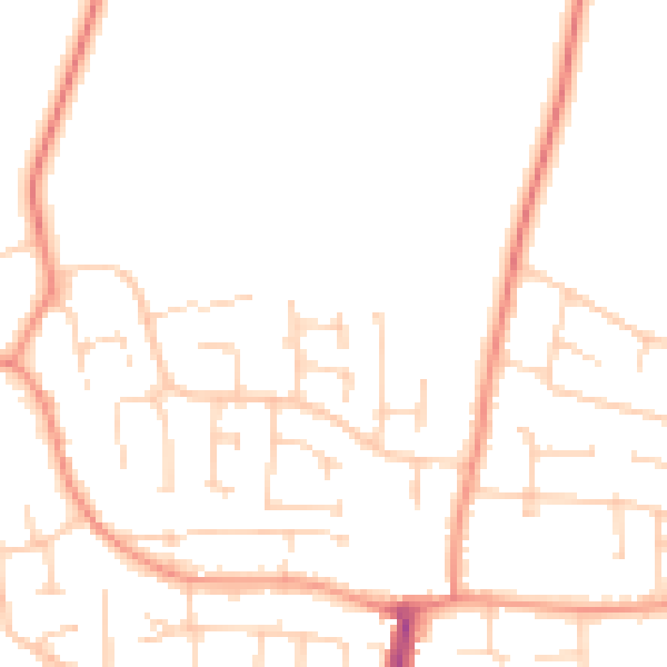 Daytime road noise heatmap for YO32 3RW