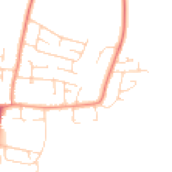 Daytime road noise heatmap for YO32 3SP