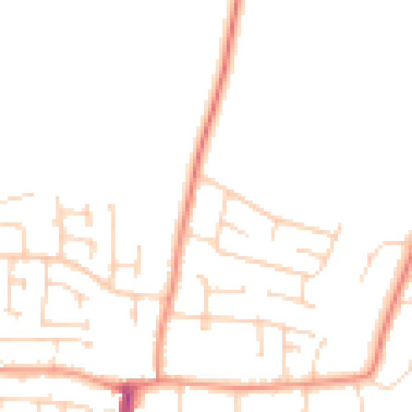 Daytime road noise heatmap for YO32 3TA