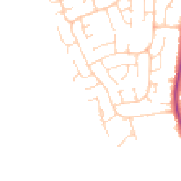 Daytime road noise heatmap for YO32 3WG