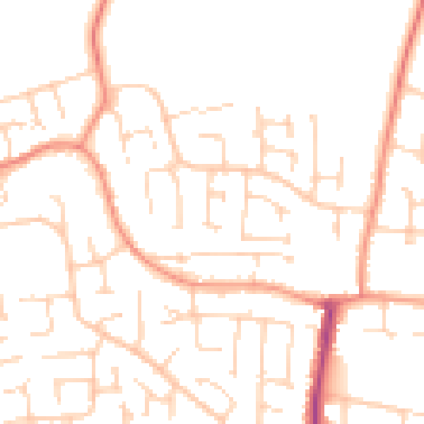 Daytime road noise heatmap for YO32 3ZU