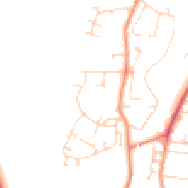 Daytime road noise heatmap for YO32 4AA