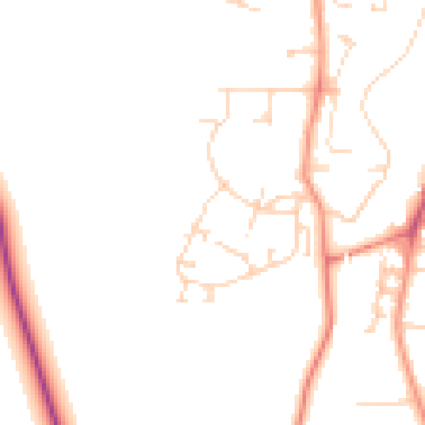 Daytime road noise heatmap for YO32 4AF