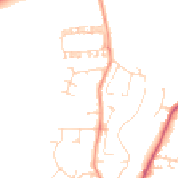 Daytime road noise heatmap for YO32 4AR