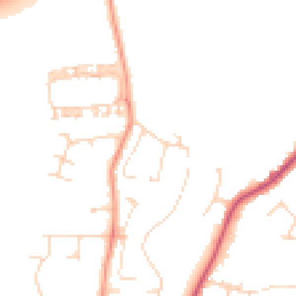 Daytime road noise heatmap for YO32 4AS