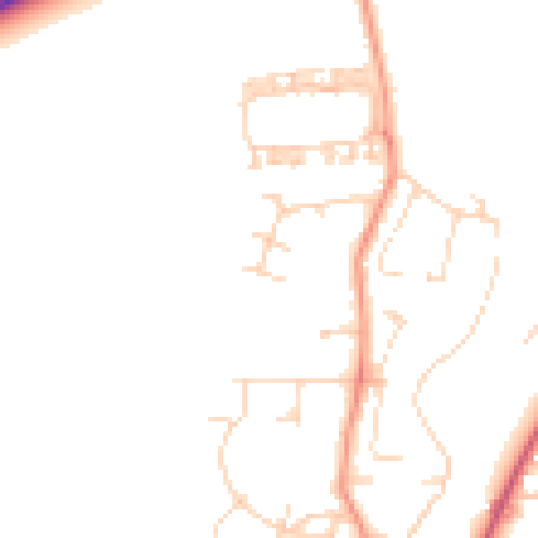 Daytime road noise heatmap for YO32 4AY