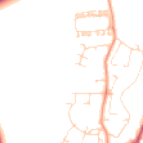 Daytime road noise heatmap for YO32 4BA