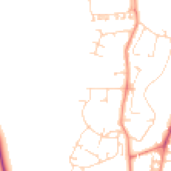 Daytime road noise heatmap for YO32 4BD