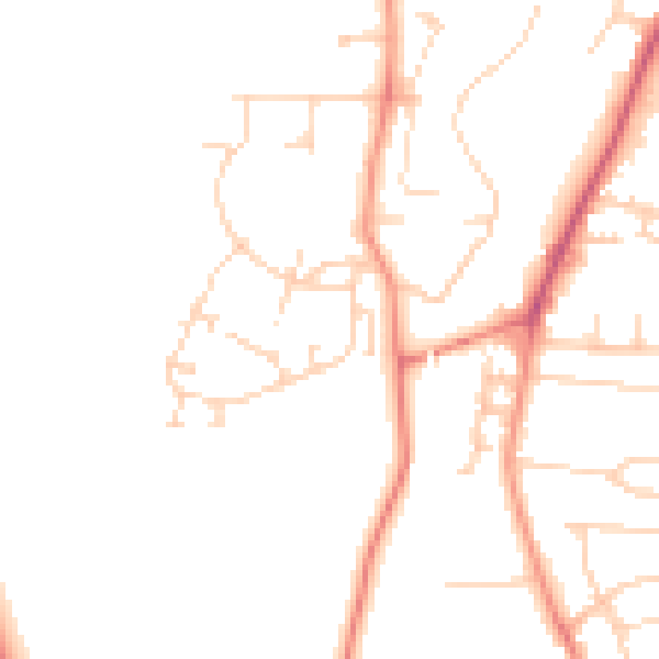 Daytime road noise heatmap for YO32 4BH