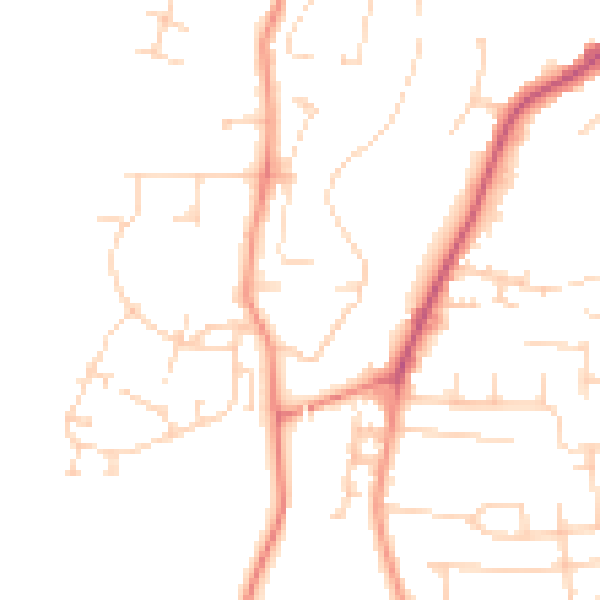 Daytime road noise heatmap for YO32 4BJ
