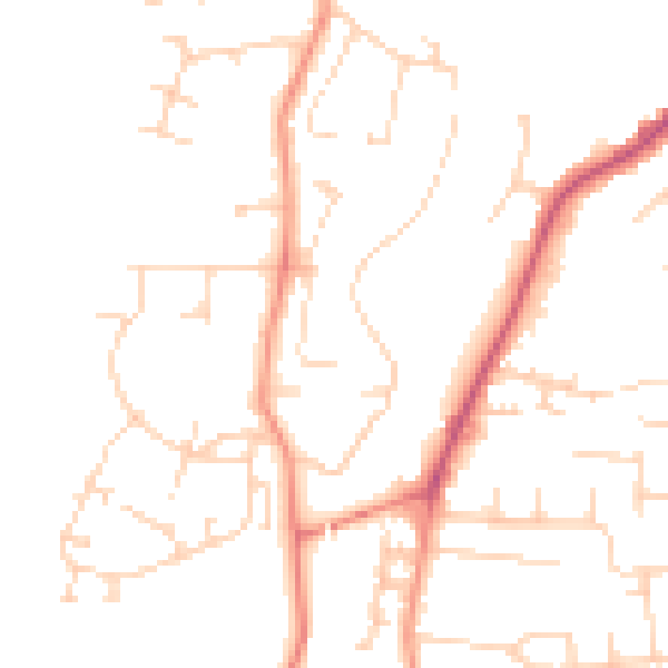 Daytime road noise heatmap for YO32 4BS