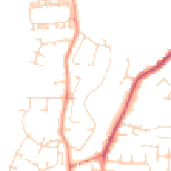 Daytime road noise heatmap for YO32 4BU