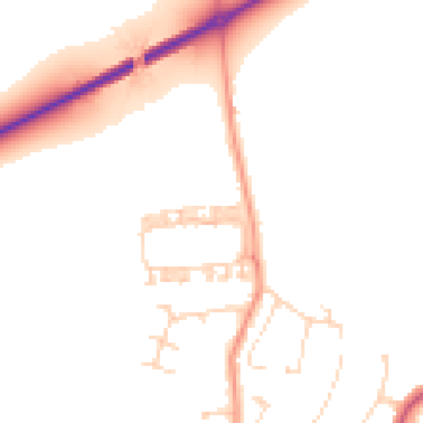 Daytime road noise heatmap for YO32 4DF