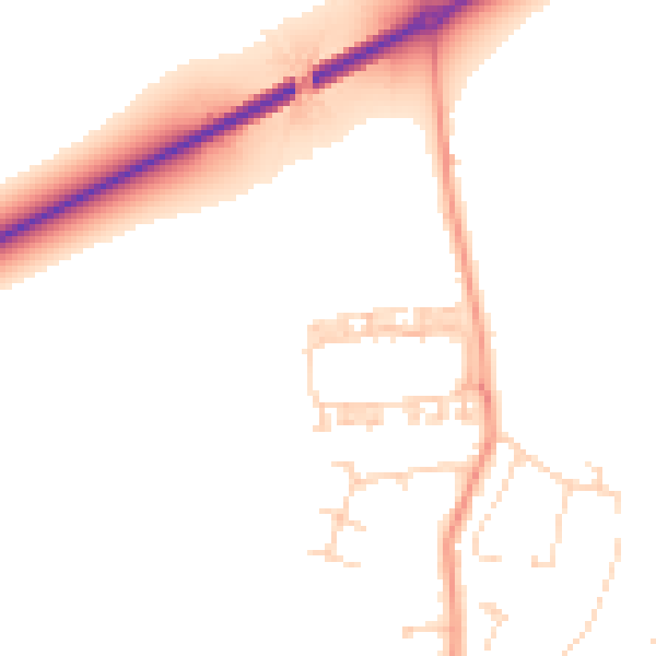 Daytime road noise heatmap for YO32 4DH