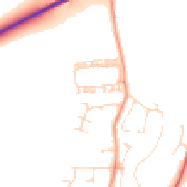 Daytime road noise heatmap for YO32 4DN