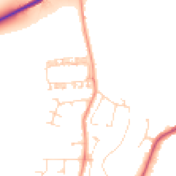 Daytime road noise heatmap for YO32 4DR