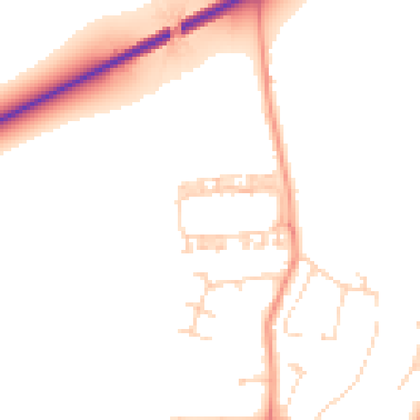 Daytime road noise heatmap for YO32 4DS