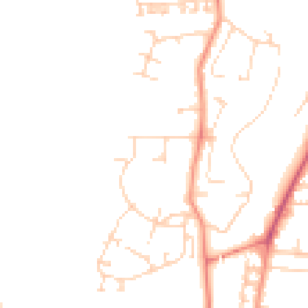 Daytime road noise heatmap for YO32 4DU