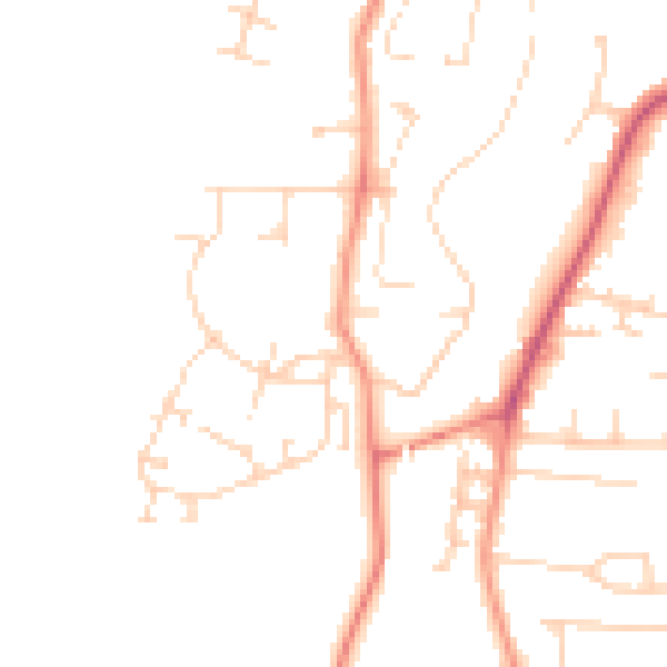 Daytime road noise heatmap for YO32 4DX