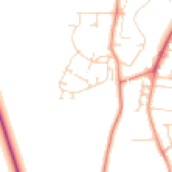 Daytime road noise heatmap for YO32 4TH