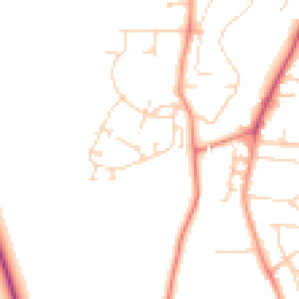 Daytime road noise heatmap for YO32 4TL