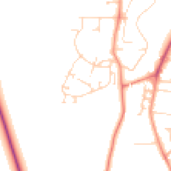 Daytime road noise heatmap for YO32 4TS