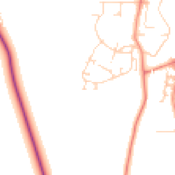 Daytime road noise heatmap for YO32 4TW