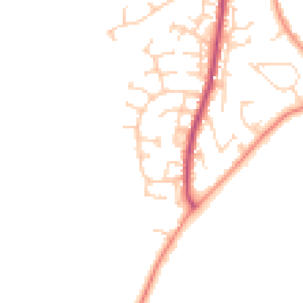 Daytime road noise heatmap for YO32 5AD