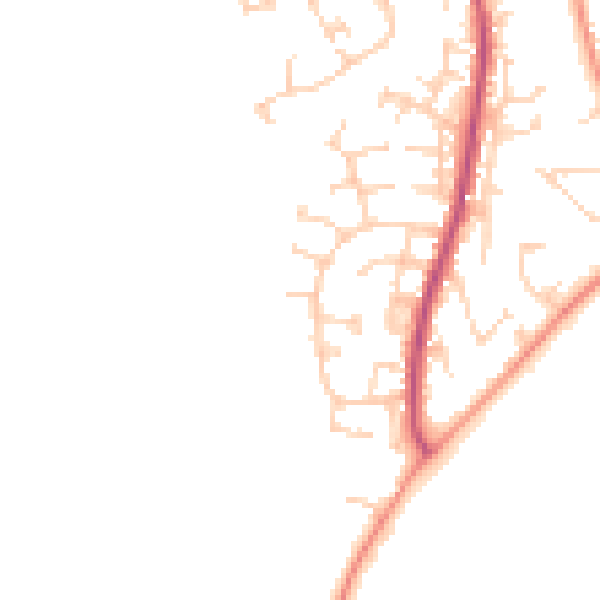 Daytime road noise heatmap for YO32 5AR