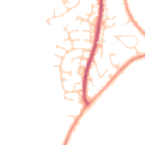 Daytime road noise heatmap for YO32 5AS